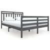 vidaXL Cadre de lit Gris Bois massif 160x200 cm