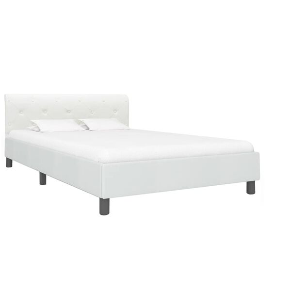 vidaXL Cadre de lit sans matelas blanc similicuir 140x200 cm