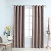 vidaXL Rideaux occultants avec anneaux en m&eacute;tal 2 pcs Taupe 140x175 cm