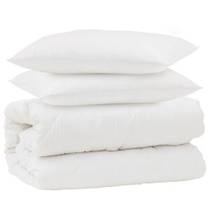 vidaXL Ensemble de Duvet 3 pcs Blanc Microfibre et Plumes D'oie
