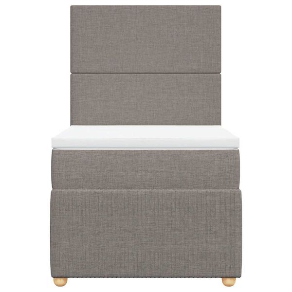 vidaXL Sommier &agrave; lattes de lit avec matelas Taupe 100x200 cm Tissu