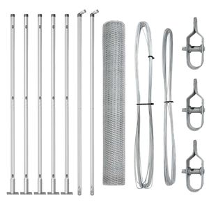 vidaXL Poteau de cl&ocirc;ture. Argent&eacute;