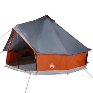 vidaXL Tente familiale tipi 12 personnes gris et orange imperm&eacute;able