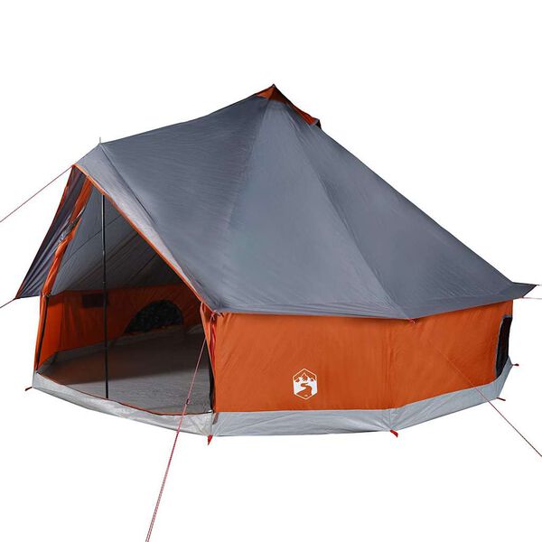 vidaXL Tente familiale tipi 12 personnes gris et orange imperm&eacute;able