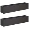 vidaXL Cache-pot de jardin 2 pc Noir 80 x 20 x 20 cm