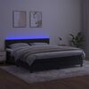 vidaXL Sommier &agrave; lattes de lit avec matelas et LED Noir 160x200 cm