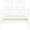 vidaXL Cadre de lit sans matelas blanc 90x200 cm bois massif