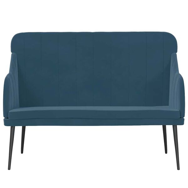 vidaXL Banc Bleu 110x76x80 cm Velours
