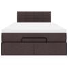 vidaXL Lit ottoman avec matelas marron fonc&eacute; 120x200 cm tissu