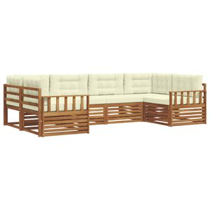 vidaXL Ensemble de canap&eacute;s d'ext&eacute;rieur 6 pc 6 place Naturel et Cr&egrave;me