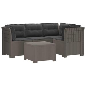 vidaXL Canap&eacute; de jardin 4 places avec coussins style rotin PP