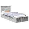 vidaXL Cadre de lit Gris b&eacute;ton 90 x 200 cm Bois d'ing&eacute;nierie
