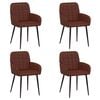 vidaXL Chaises de salle &agrave; manger 4 pcs Simili cuir Brun Brillant