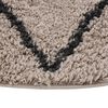 vidaXL Tapis shaggy &agrave; poils longs Beige et anthracite &phi;120 cm