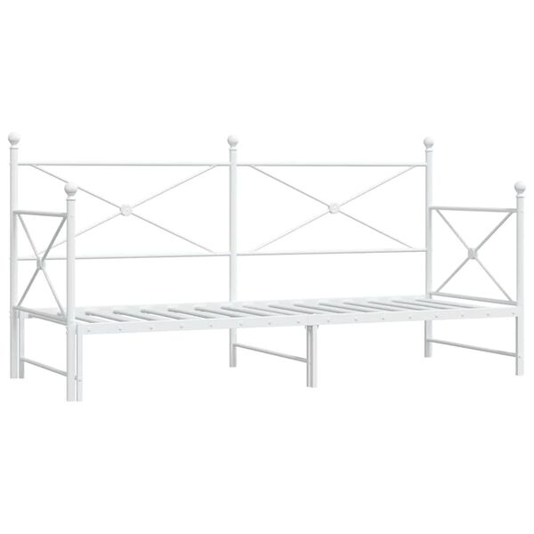 vidaXL Lit de jour avec gigogne sans matelas blanc 75x190 cm