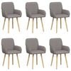 vidaXL Chaises de salle &agrave; manger 6 pc Tissu Taupe 56,5 x 50 x 87,5 cm