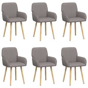 vidaXL Chaises de salle &agrave; manger 6 pc Tissu Taupe 56,5 x 50 x 87,5 cm