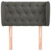 vidaXL T&ecirc;te de lit avec oreilles Gris fonc&eacute; 83x23x78/88 cm Velours