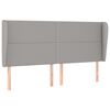 vidaXL T&ecirc;te de lit avec oreilles Gris clair 203x23x118/128 cm Tissu