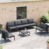 vidaXL Ensemble de canapé de jardin avec coussin 7 pcs Noir Acier