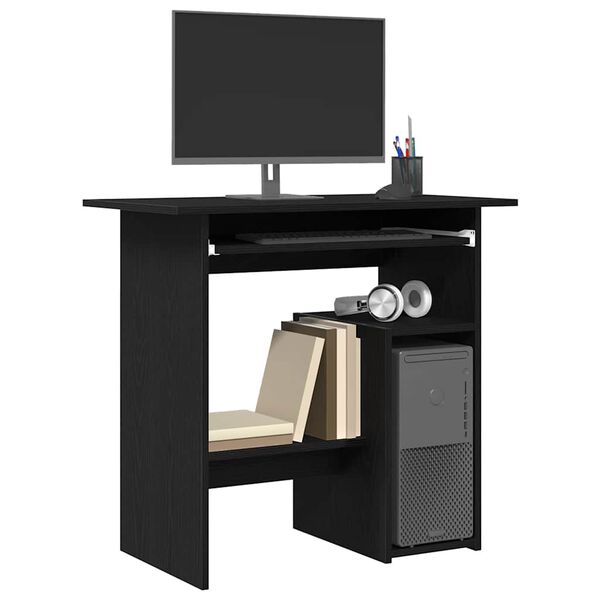 vidaXL Bureau ch&ecirc;ne noir 80x45x74 cm bois d'ing&eacute;nierie