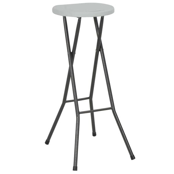 vidaXL Tabourets de bar pliables lot de 2 PEHD et acier Blanc