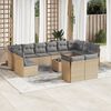 vidaXL Salon de jardin avec coussins 13 pcs beige r&eacute;sine tress&eacute;e
