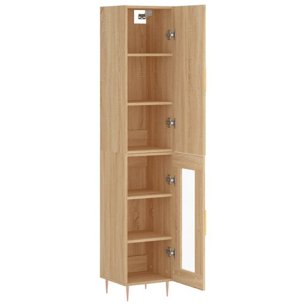 vidaXL Buffet haut Ch&ecirc;ne sonoma 34,5x34x180 cm Bois d'ing&eacute;nierie