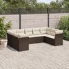 vidaXL Salon de jardin avec coussins 9 pcs marron r&eacute;sine tress&eacute;e