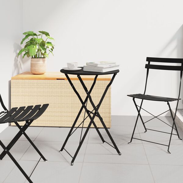 vidaXL Table bistrot Anthracite Ø50x71 cm Acier revêtu de poudre