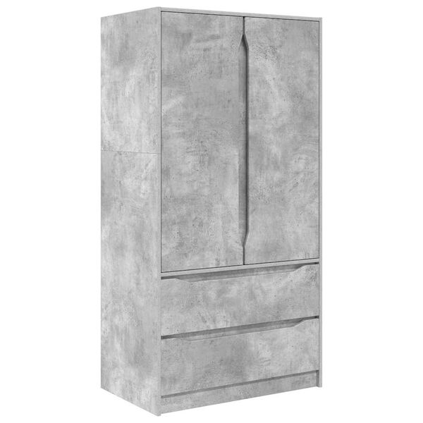 vidaXL Armoire Gris B&eacute;ton 79,5 x 49 x 156 cm Bois d&rsquo;ing&eacute;nierie