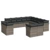 vidaXL Salon de jardin avec coussins 13 pcs gris r&eacute;sine tress&eacute;e