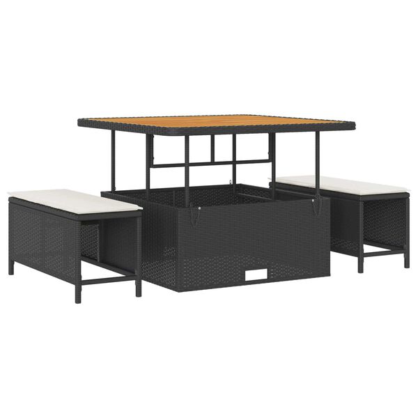 vidaXL Ensemble de canap&eacute; de jardin 11 pcs Noir et Cr&egrave;me polyrotin