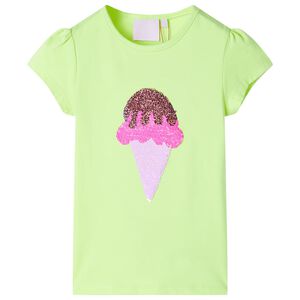 T-shirt enfants jaune n&eacute;on 116