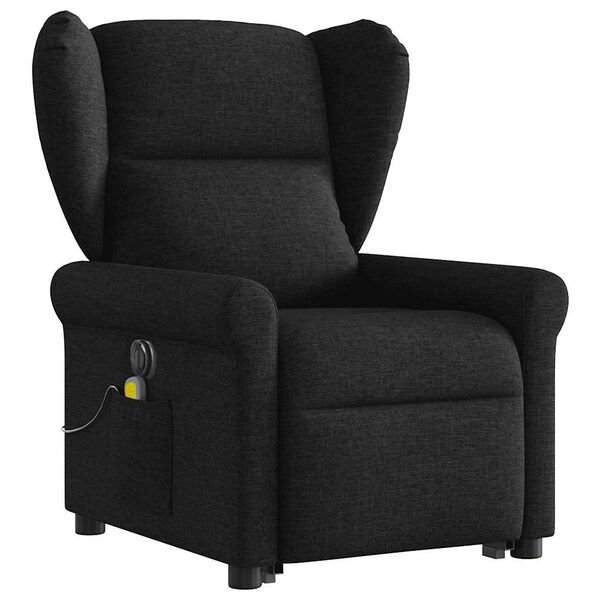 vidaXL Fauteuil inclinable de massage &eacute;lectrique Noir Tissu