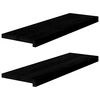 vidaXL Appuis de fen&ecirc;tre 2 pcs brun-noir bois de ch&ecirc;ne massif