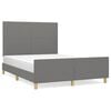 vidaXL Cadre de lit sans matelas gris fonc&eacute; 140x200 cm tissu