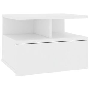 vidaXL Table de chevet flottante Blanc 40x31x27 cm Bois d'ing&eacute;nierie