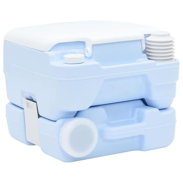 vidaXL Toilette de Camping Bleu Clair et Blanc 41,5 x 36,5 x 30 cm