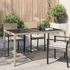 vidaXL Table de jardin 150x90x75 cm Verre trempé/résine tressée Beige