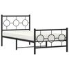 vidaXL Cadre de lit m&eacute;tal sans matelas avec pied de lit noir 90x190 cm
