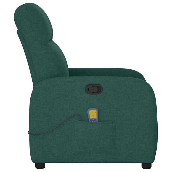 vidaXL Fauteuil de massage inclinable Vert fonc&eacute; Tissu