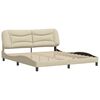 vidaXL Cadre de lit sans matelas Hvar cr&egrave;me 180x200 cm tissu