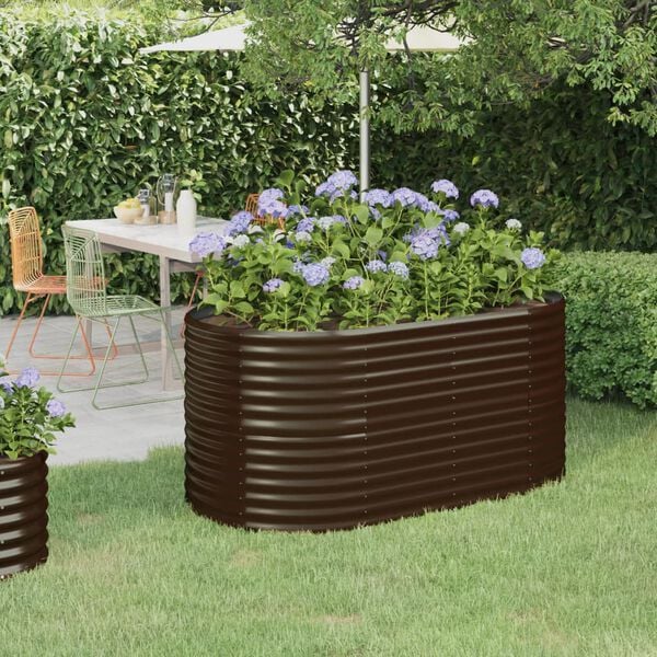 vidaXL Lit surélevé de jardin Acier galvanisé marron