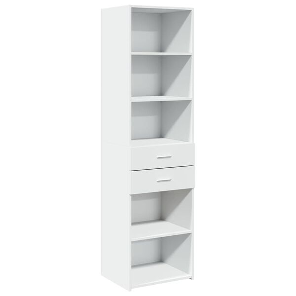vidaXL Buffet haut blanc 50x42,5x185 cm bois d'ing&eacute;nierie