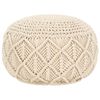 vidaXL Pouf fait &agrave; la main en macram&eacute; 45 x 30 cm Coton
