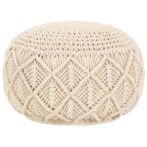 vidaXL Pouf fait &agrave; la main en macram&eacute; 45 x 30 cm Coton