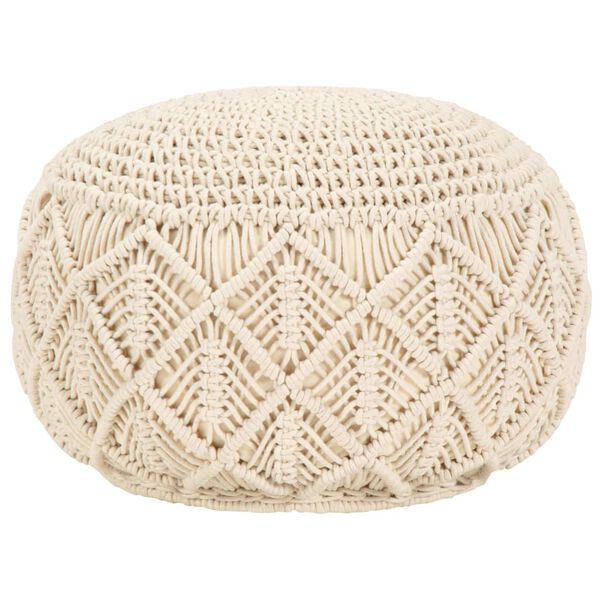 vidaXL Pouf fait &agrave; la main en macram&eacute; 45 x 30 cm Coton