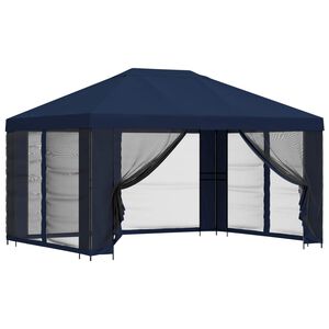 vidaXL Abri de jardin avec parois 4 &times; 3 m Bleu Polyester et Acier