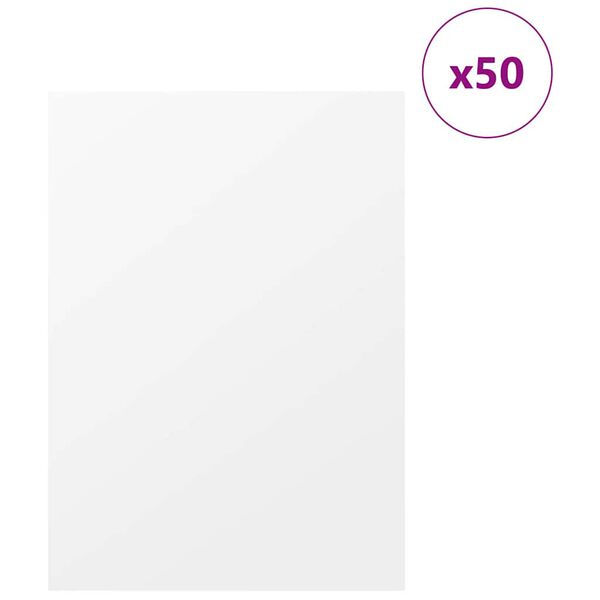 vidaXL Panneaux d&eacute;coratifs 50 pcs Blanc 30 x 42 x 0,27 cm
